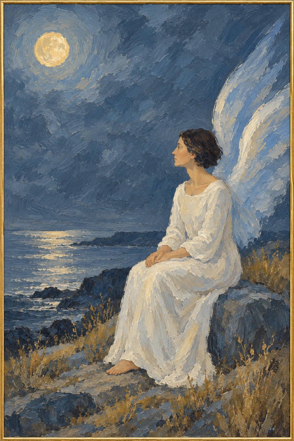 Moonlit Flight — full hand-painted oil artwork