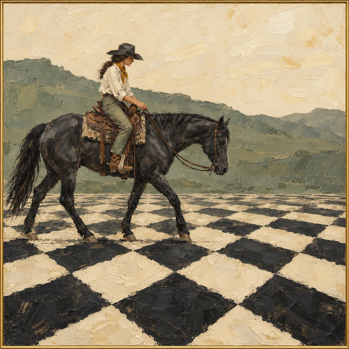 Between Diamonds — full hand-painted oil artwork
