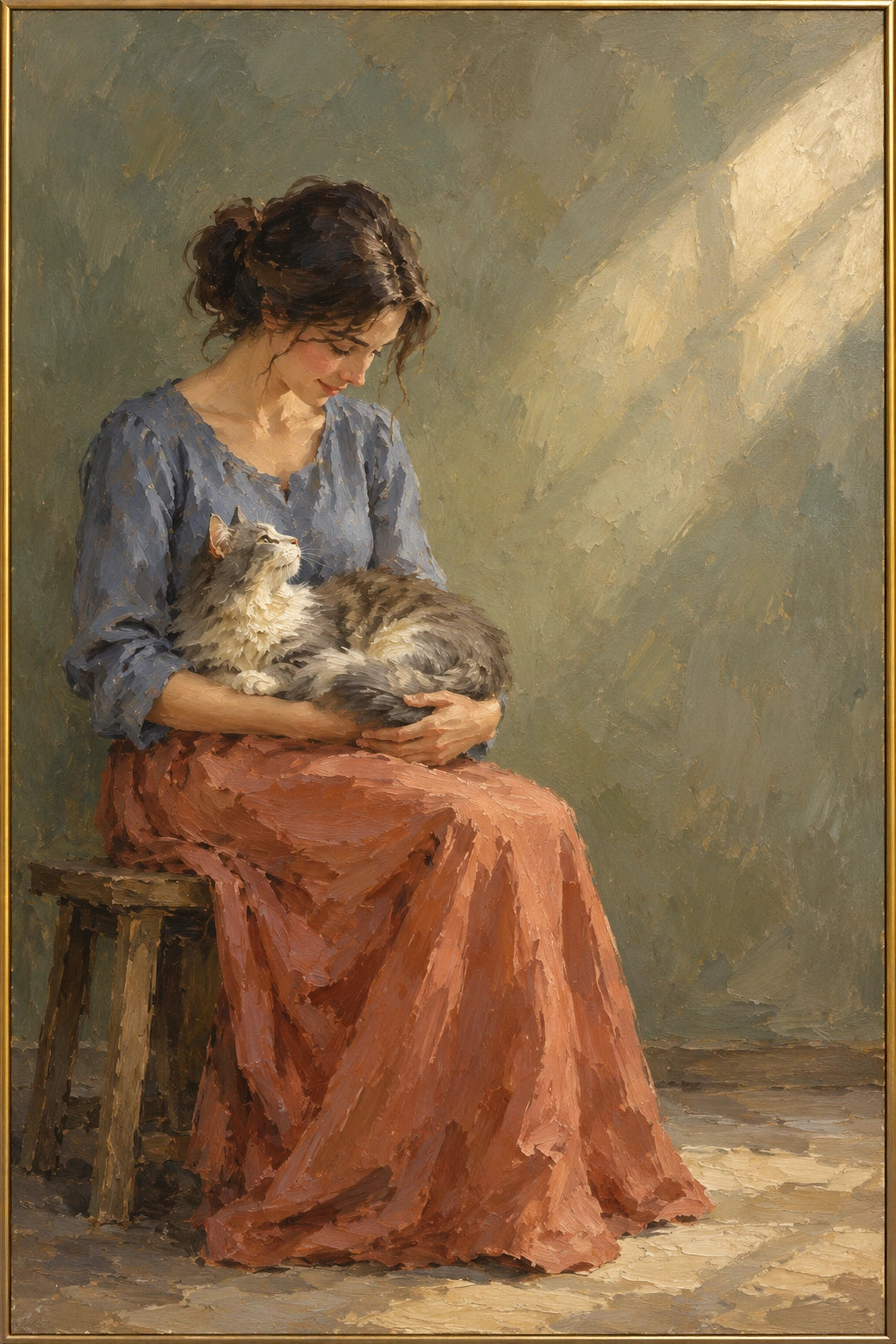 Held — full hand-painted oil artwork