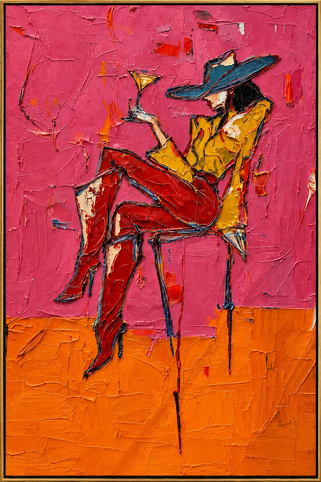 Pink Hour original figurative oil painting