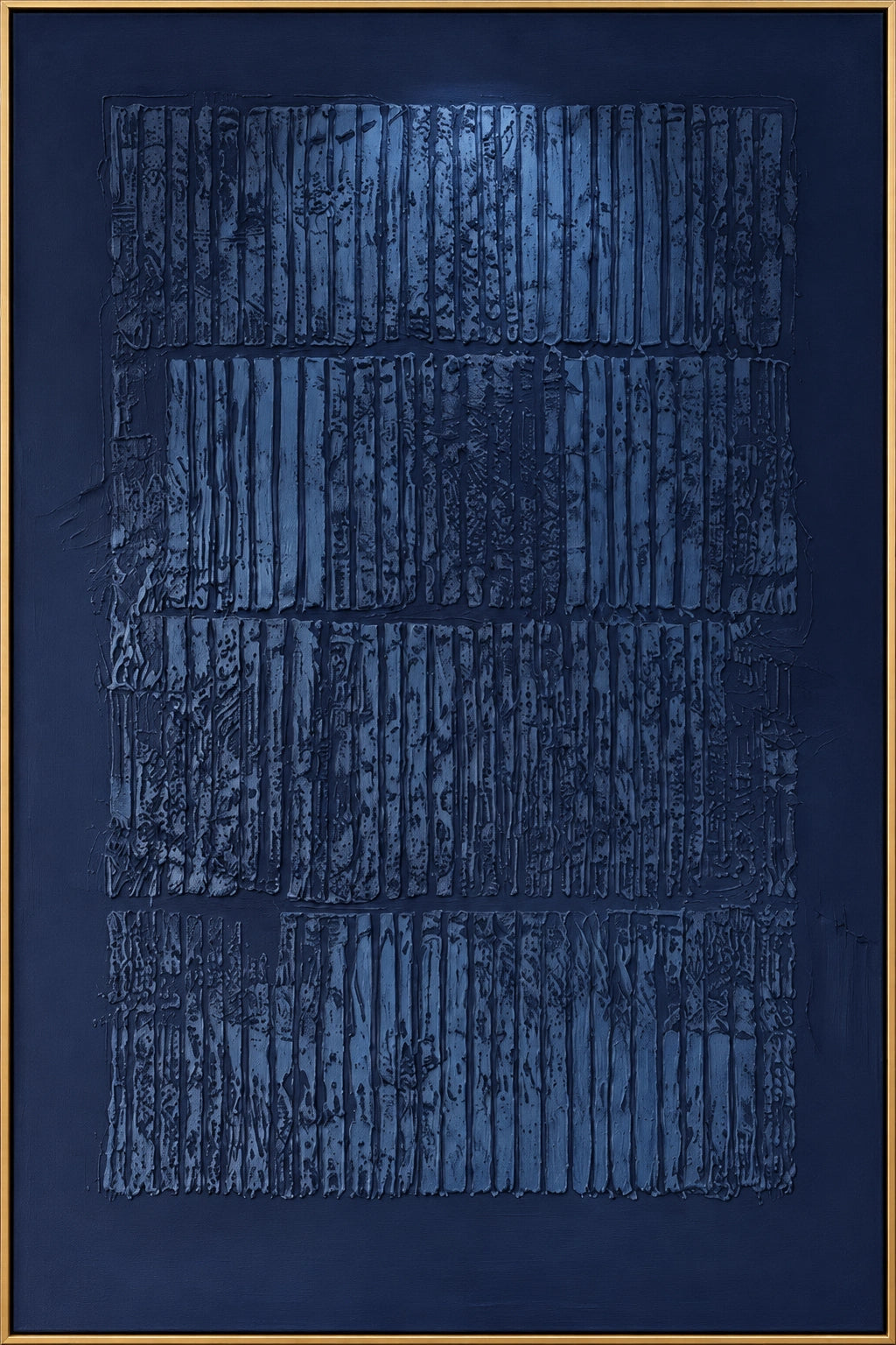 Indigo Relief — framed artwork front view