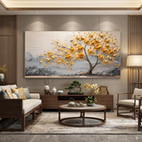 Golden Canopy — hand-painted oil painting on canvas