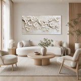 Ivory Blossoms — hand-painted oil painting on canvas