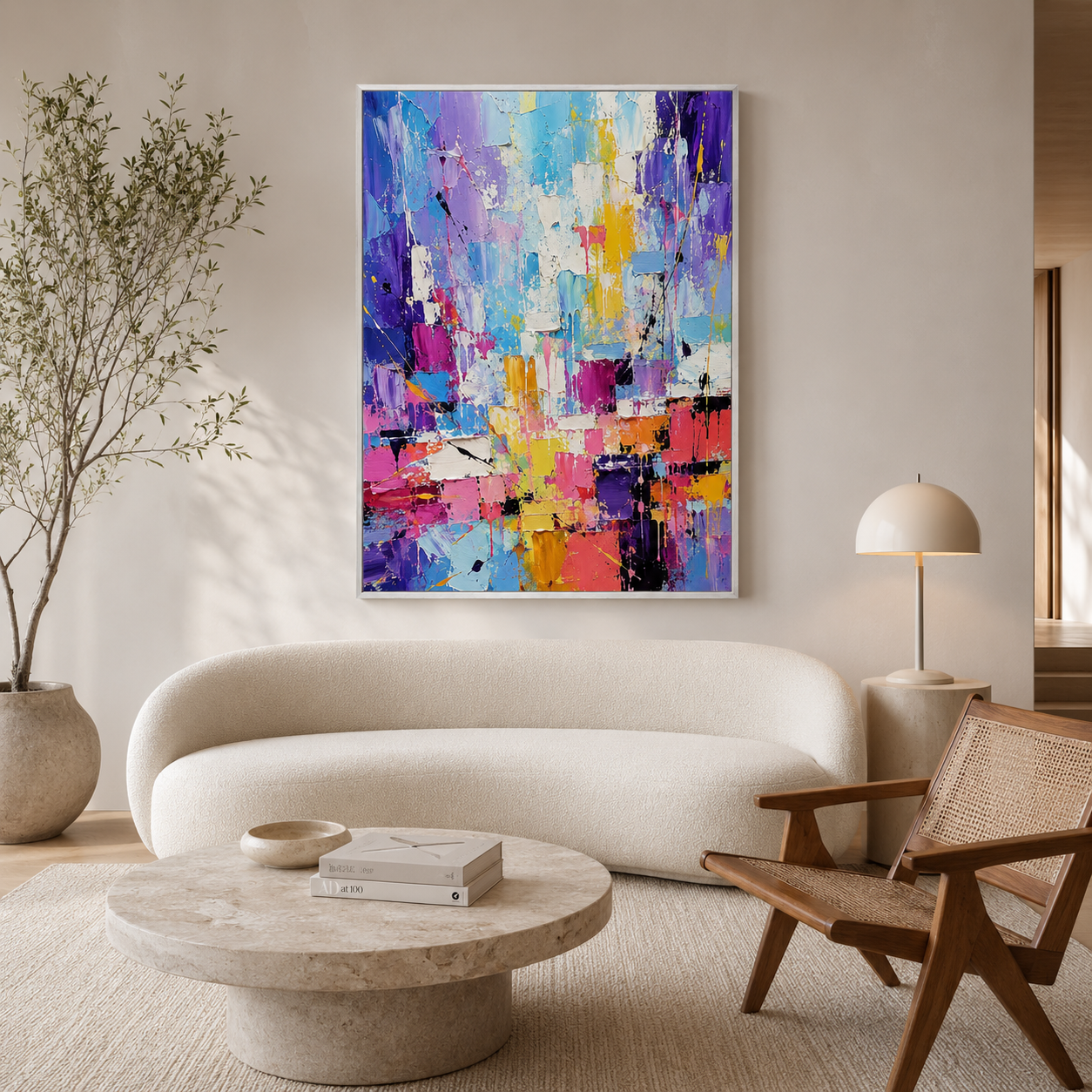 Carnival Bloom - hand-painted floral oil painting on canvas by Realoilart