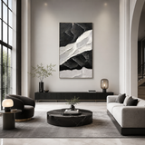 Monochrome Terrain — hand-painted oil painting on canvas