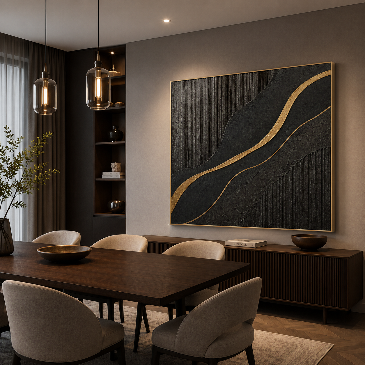 Onyx Ribbon - hand-painted landscape oil painting on canvas detail 2 by Realoilart
