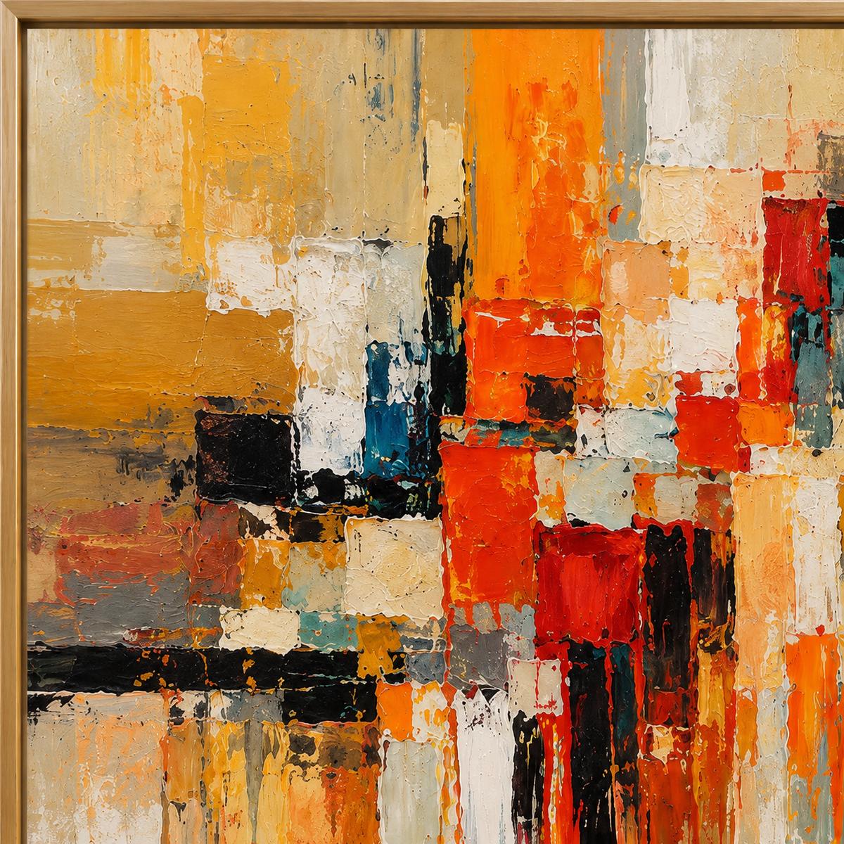 Orange Crossings - hand-painted coastal oil painting on canvas detail 6 by Realoilart
