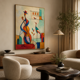 Cubist Serenade - hand-painted oil painting on canvas by Realoilart