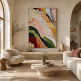 Chromatic Currents - hand-painted abstract oil painting on canvas detail 5 by Realoilart