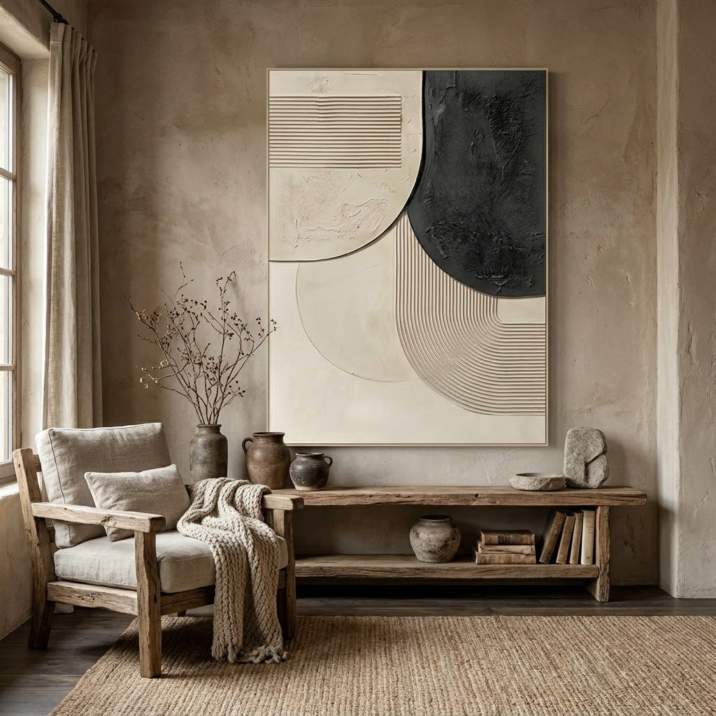 Curved Balance - hand-painted abstract oil painting on canvas detail 4 by Realoilart