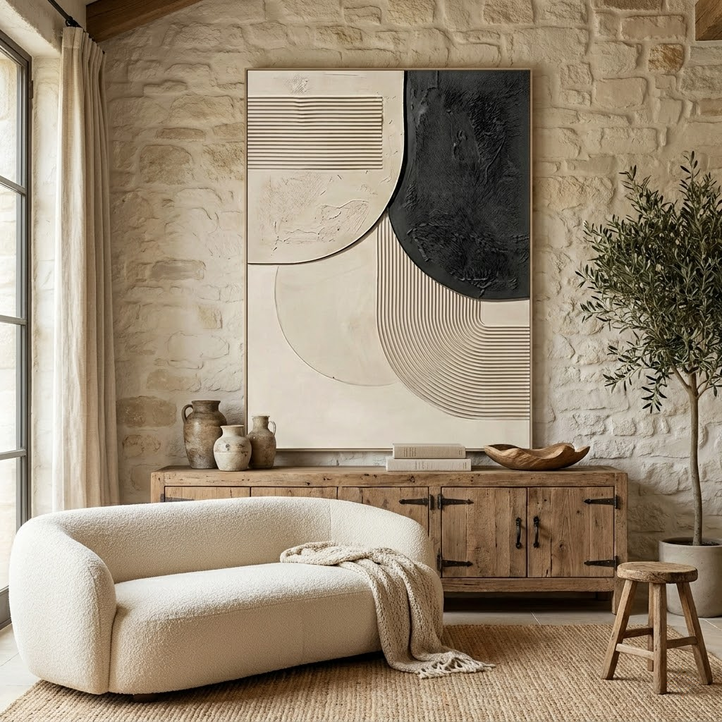Curved Balance - hand-painted abstract oil painting on canvas detail 5 by Realoilart