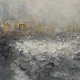 Silver Ascension - hand-painted abstract oil painting in a styled interior