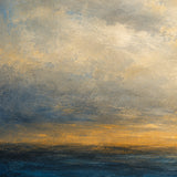 Golden Horizon - hand-painted coastal oil painting on canvas detail 7 by Realoilart