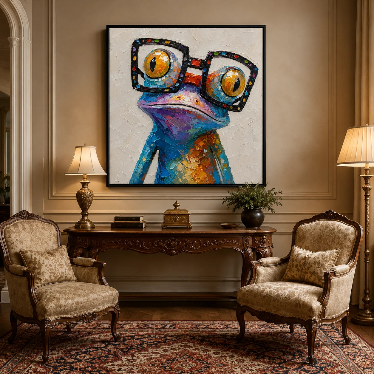 Eccentric - hand-painted animal oil painting on canvas by Realoilart