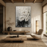 White Garden - hand-painted floral oil painting on canvas detail 5 by Realoilart