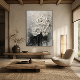 White Garden — hand-painted oil painting on canvas