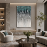 Emerald Cascade — hand-painted oil painting on canvas
