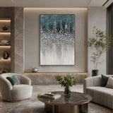 Emerald Cascade - hand-painted landscape oil painting on canvas detail 5 by Realoilart