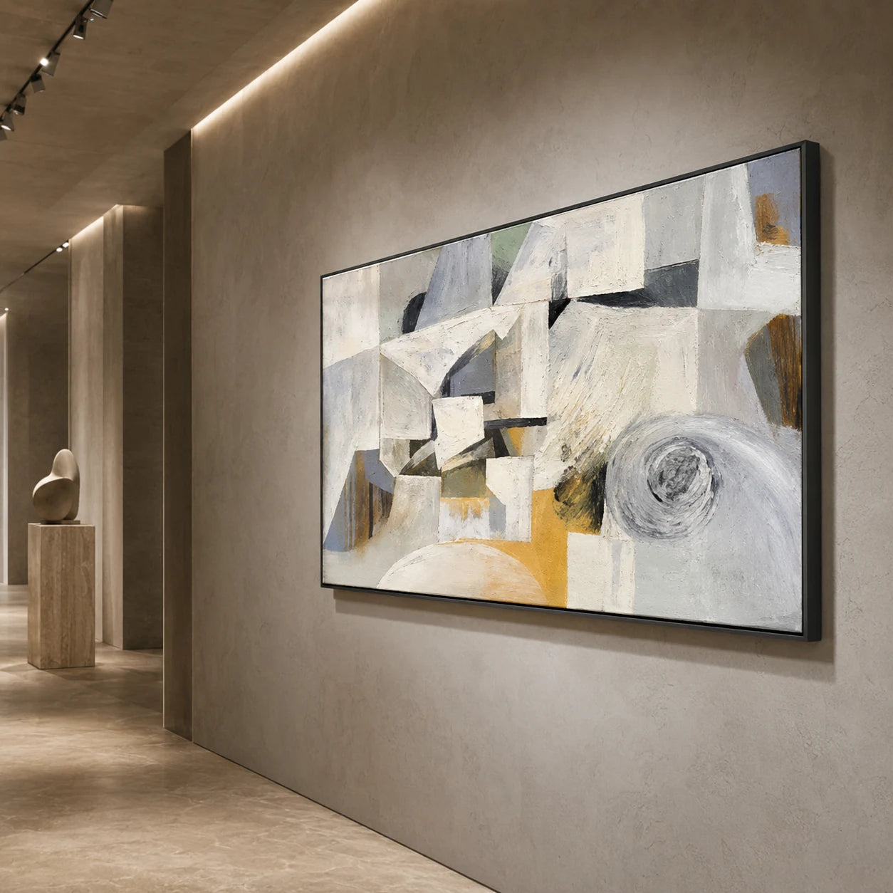 Construct - hand-painted abstract oil painting in a styled interior