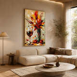Crimson Burst - hand-painted oil painting on canvas by Realoilart