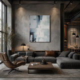 Misty Geometry — hand-painted oil painting on canvas