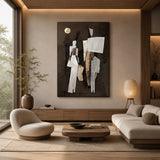 Moonlit Figures — hand-painted oil painting on canvas