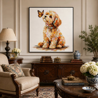 Golden Companion - hand-painted oil painting on canvas