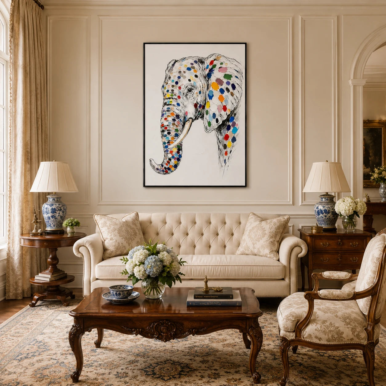 Ivory Memory - hand-painted animal oil painting on canvas by Realoilart