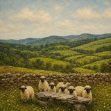 Meadow Flock - hand-painted oil painting on canvas