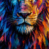 Neon Roar - hand-painted oil painting on canvas