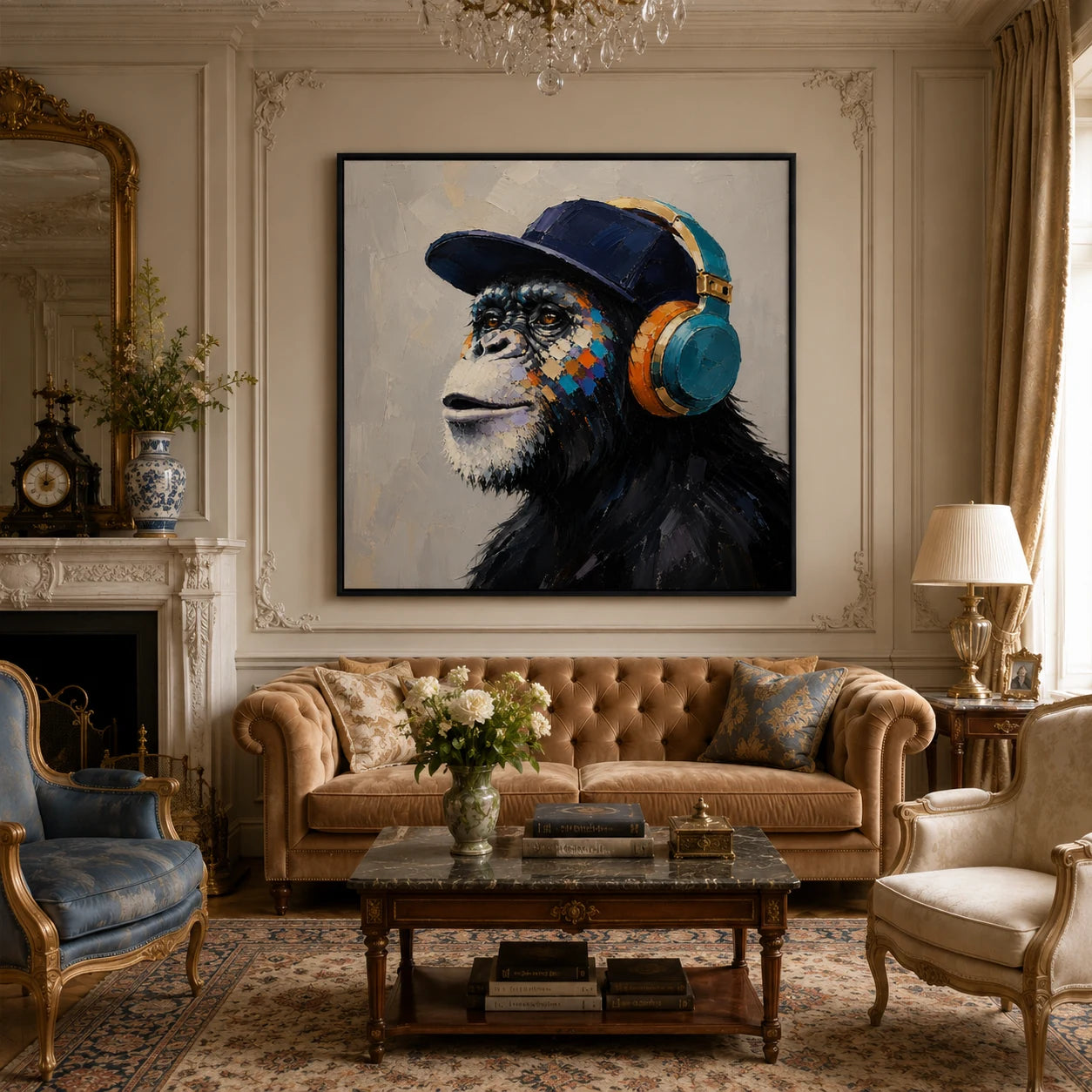 Listener - hand-painted animal oil painting on canvas by Realoilart