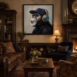 Nocturne Listener - hand-painted oil painting on canvas