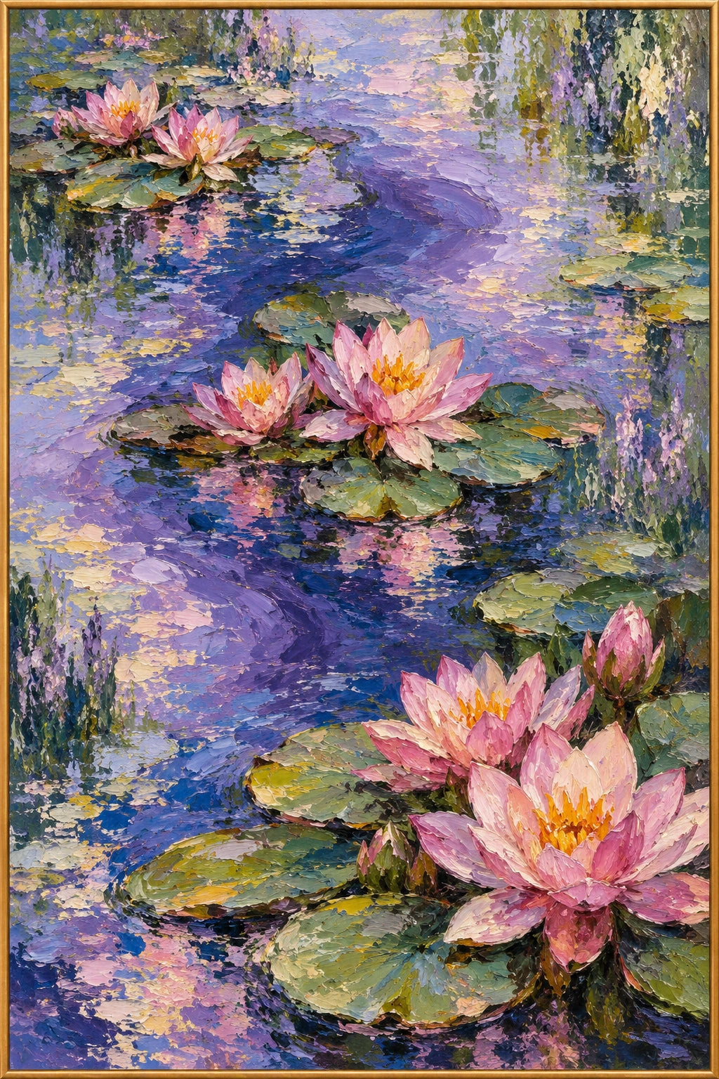 Violet Current — Water Lily oil painting