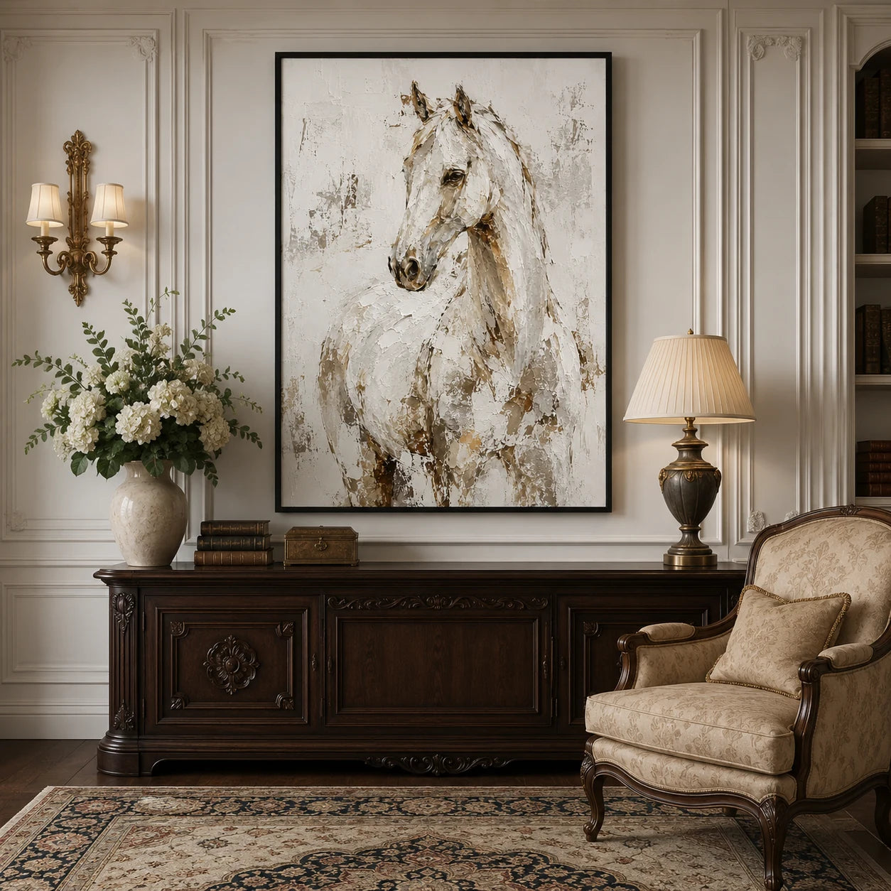 Stillness - hand-painted horse oil painting on canvas by Realoilart