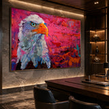 Realoilart bald eagle red background hand painted oil painting wall scene