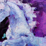 Realoilart white horse purple background hand painted oil painting wall scene
