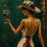 Realoilart matador and bull green scene hand painted oil painting side detail