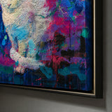 Realoilart colorful cat blue purple background hand painted oil painting space view