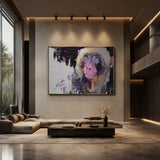 Realoilart monkey black white pink background hand painted oil painting living room scene