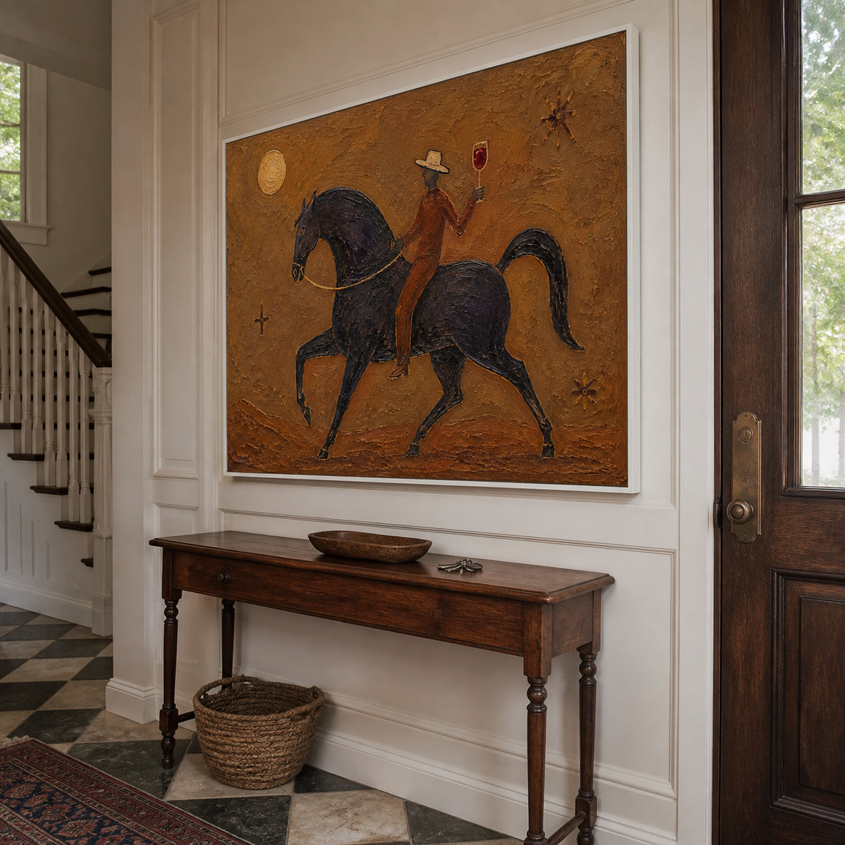 Desert Toast — Western Horse and Rider oil painting, view 6