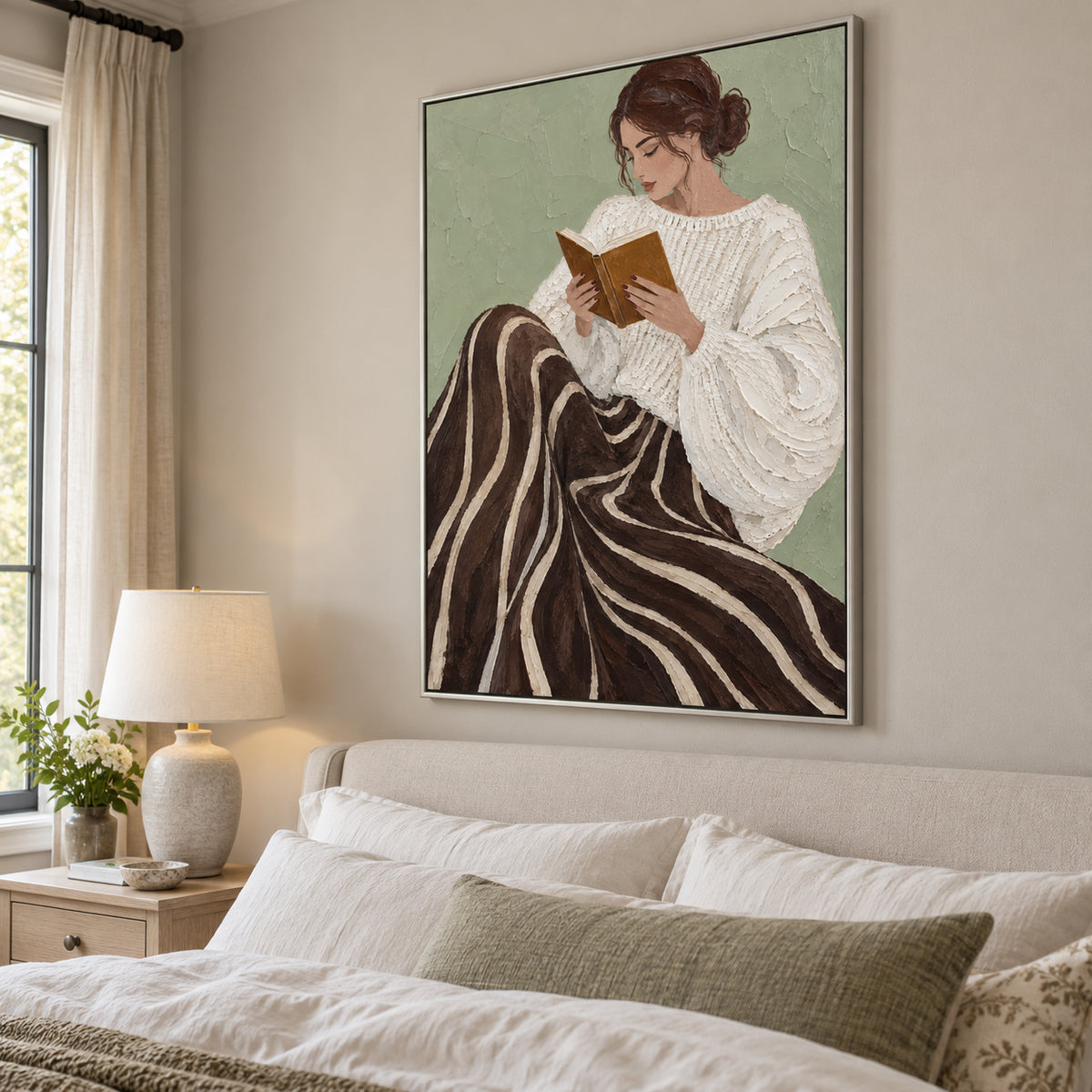 Quiet Chapter — Woman Reading oil painting, view 3