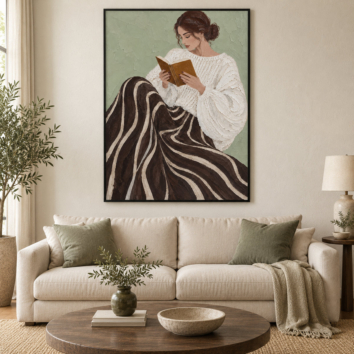 Quiet Chapter — Woman Reading oil painting, view 4
