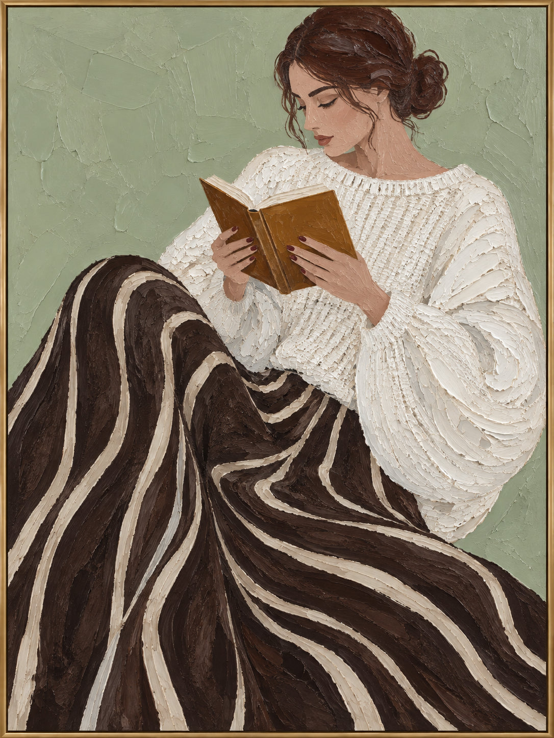 Quiet Chapter — Woman Reading oil painting, view 6