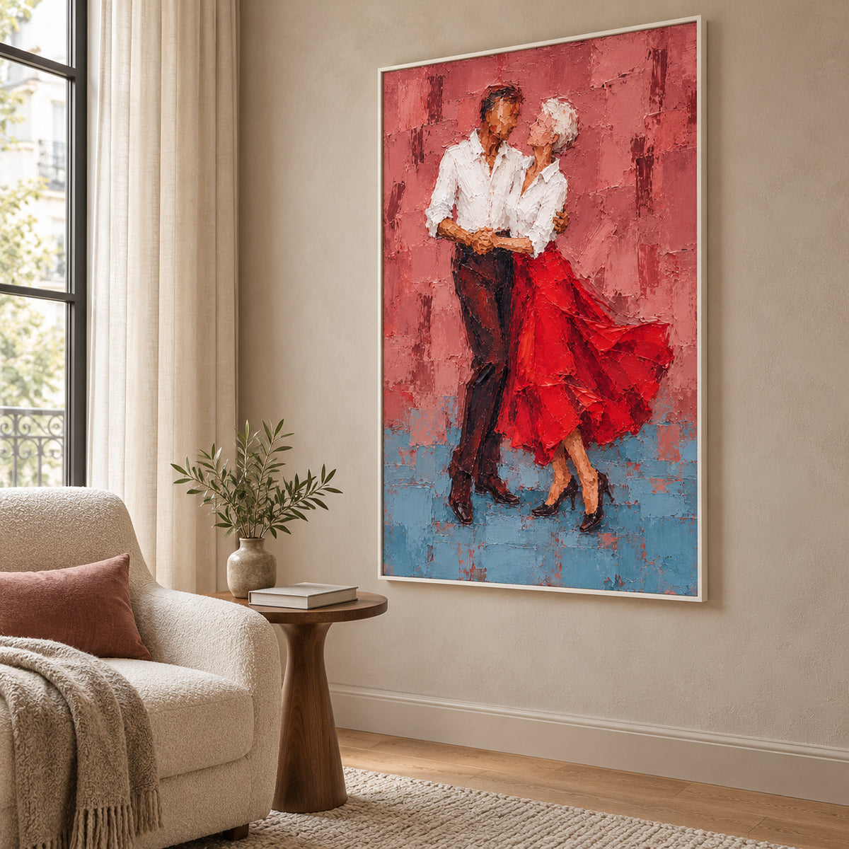 Dance in Red — Dancing Couple oil painting, view 1