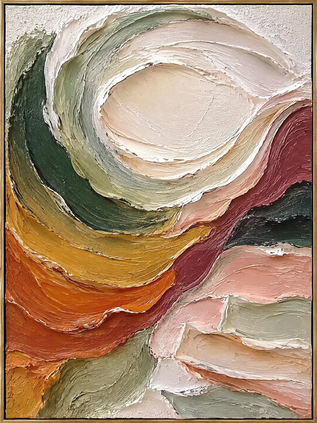 Earth in Motion — Textured Abstract oil painting, view 1