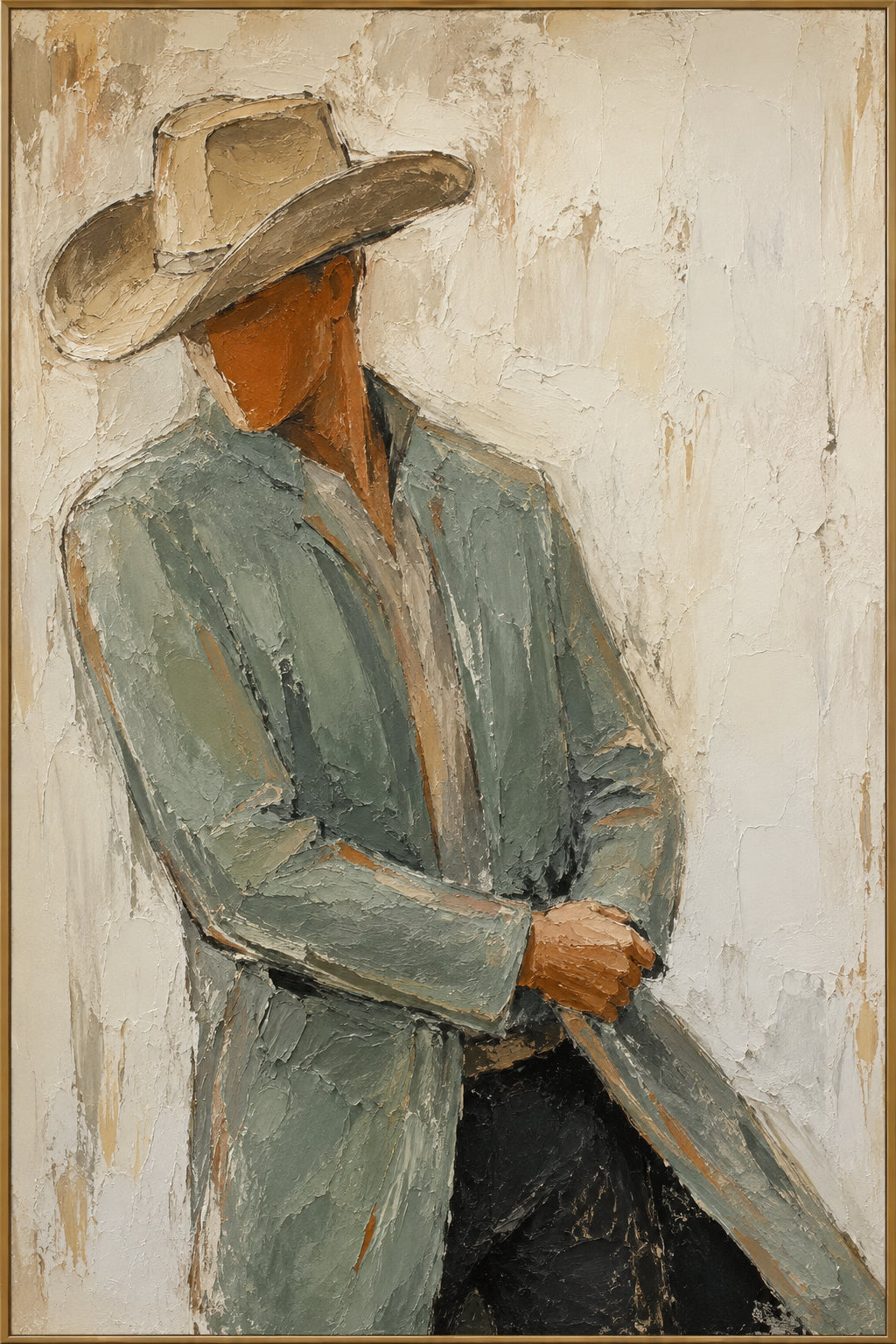 Prairie Poise — Western Cowboy Portrait oil painting, view 1