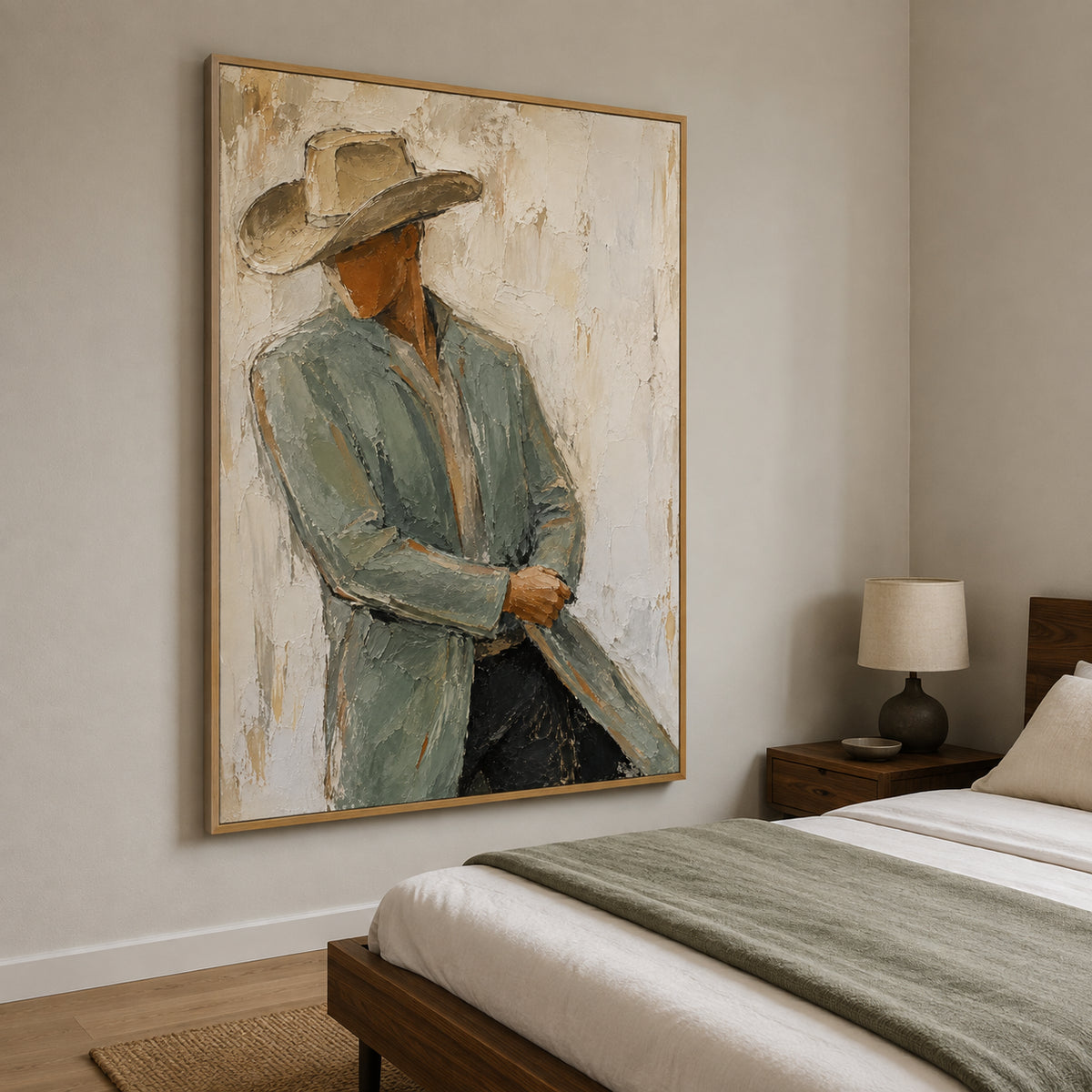 Prairie Poise — Western Cowboy Portrait oil painting, view 3