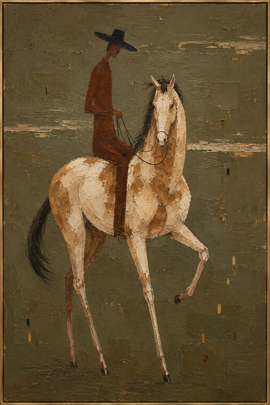 Prairie Passage — Western Horse and Rider oil painting, view 1