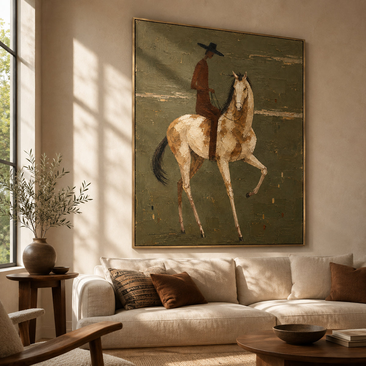 Prairie Passage — Western Horse and Rider oil painting, view 2