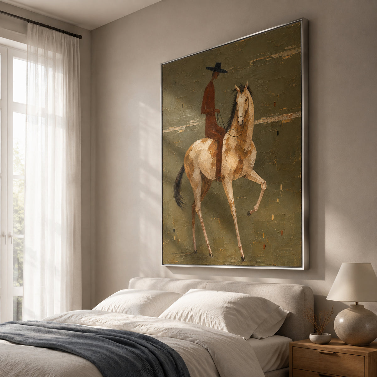 Prairie Passage — Western Horse and Rider oil painting, view 5
